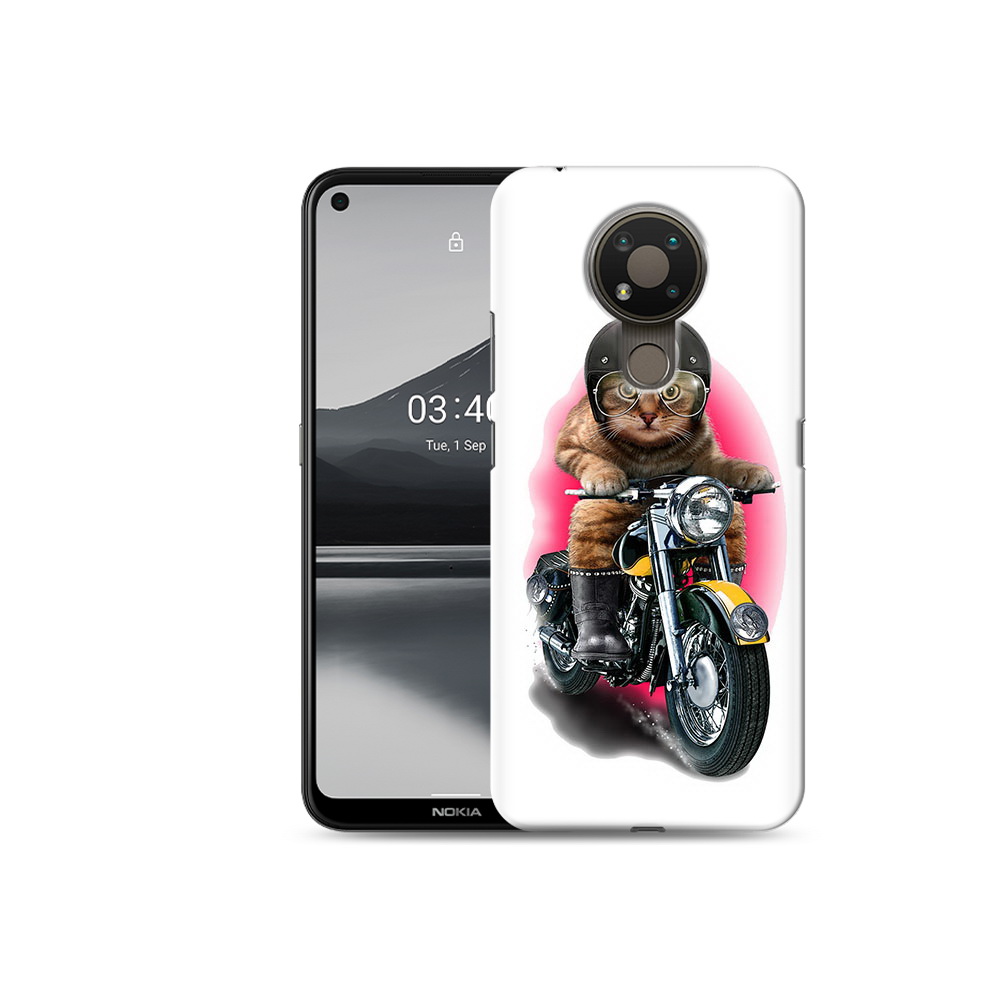 

Чехол MyPads Tocco для Nokia 3.4 мото-кот, Прозрачный, Tocco