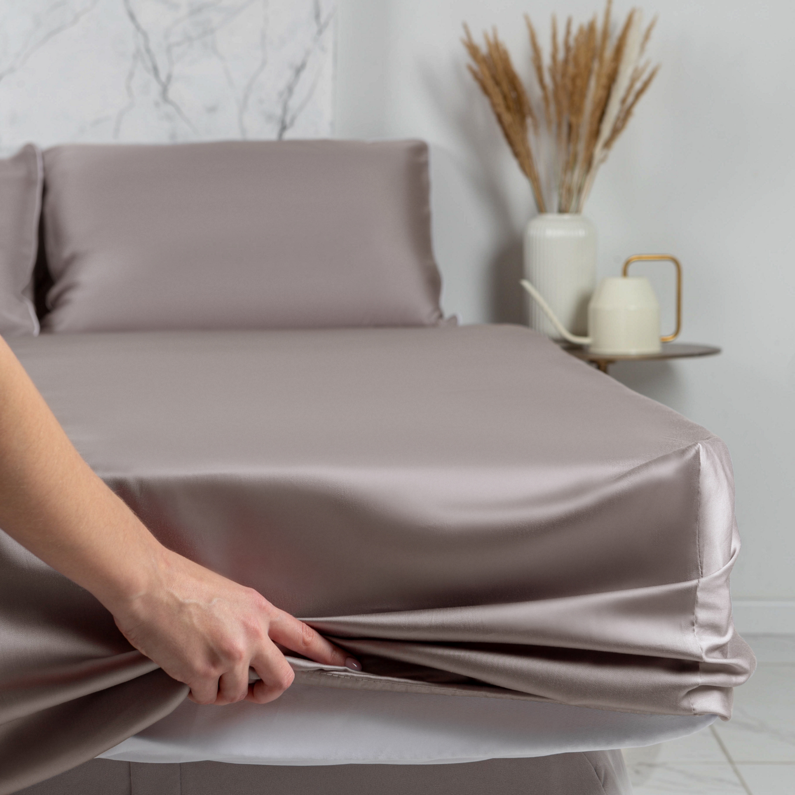 

Простыня на резинке Soft Box Латте 200х200х30 см тенсель 100% эвкалиптовое волокно, RST-PROST