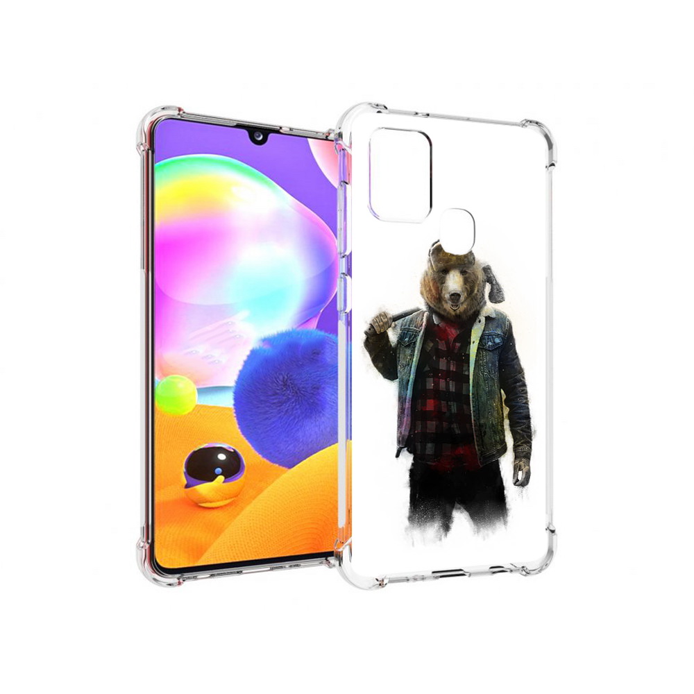 

Чехол MyPads Tocco для Samsung Galaxy A21s медведь с топором (PT149116.528.469), Прозрачный, Tocco
