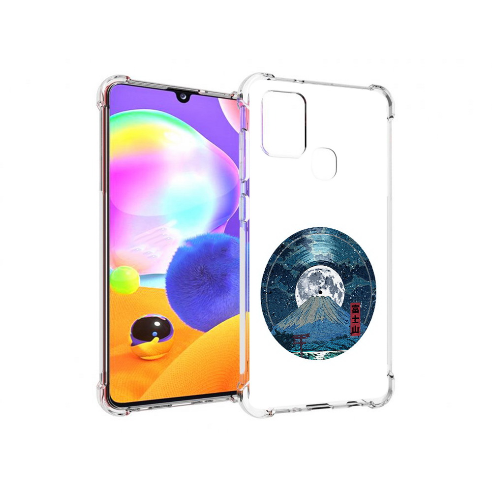 Чехол MyPads Tocco для Samsung Galaxy A21s нарисованная виниловая гора с луной