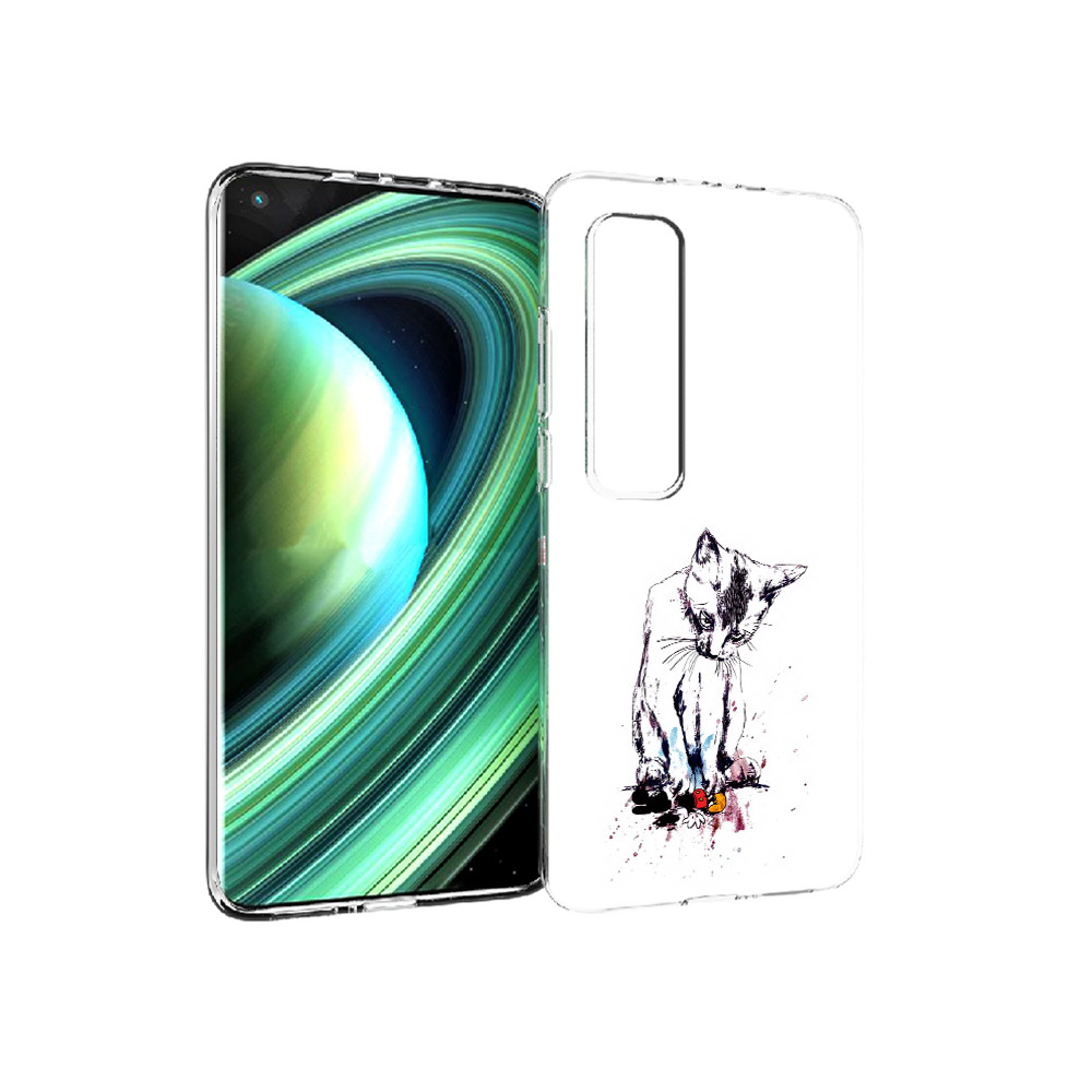 

Чехол MyPads Tocco для Xiaomi Mi 10 Ultra кот и микки (PT156404.264.399), Прозрачный, Tocco