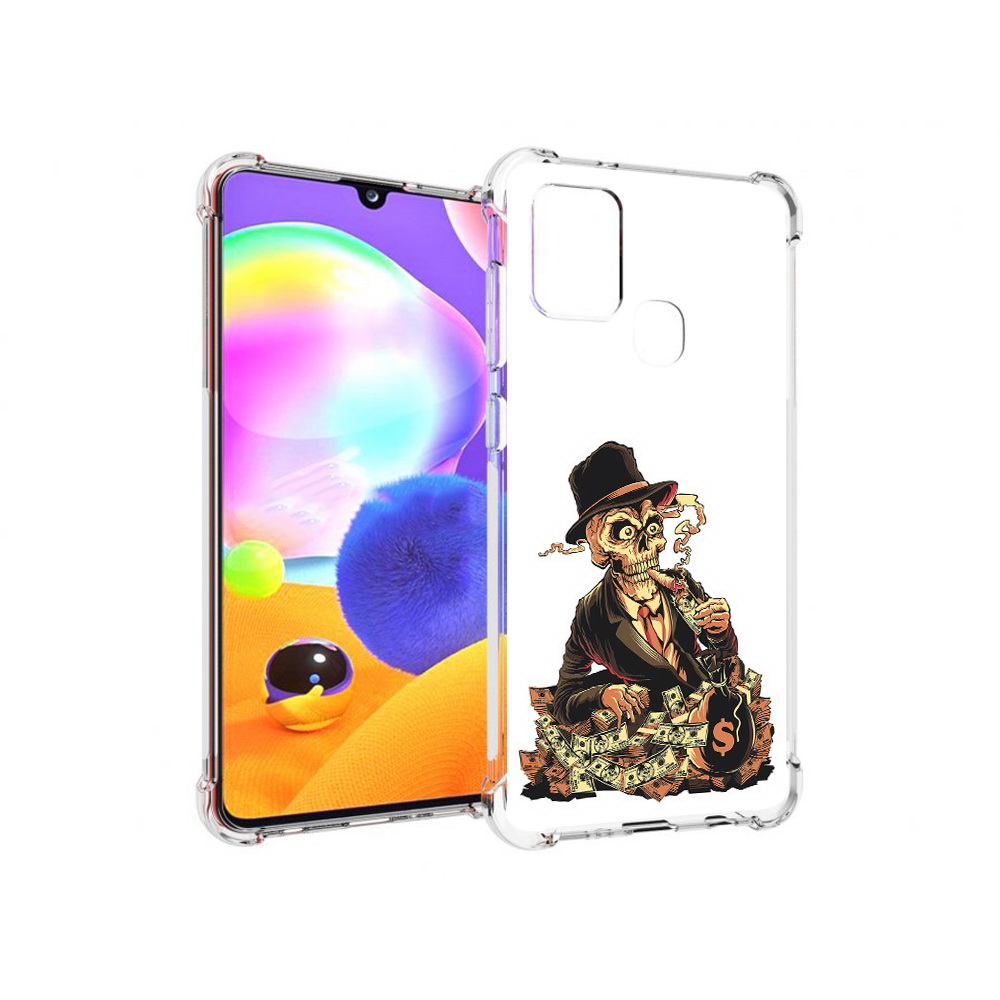 

Чехол MyPads Tocco для Samsung Galaxy A21s нарисованный череп с сигаретой, Прозрачный, Tocco