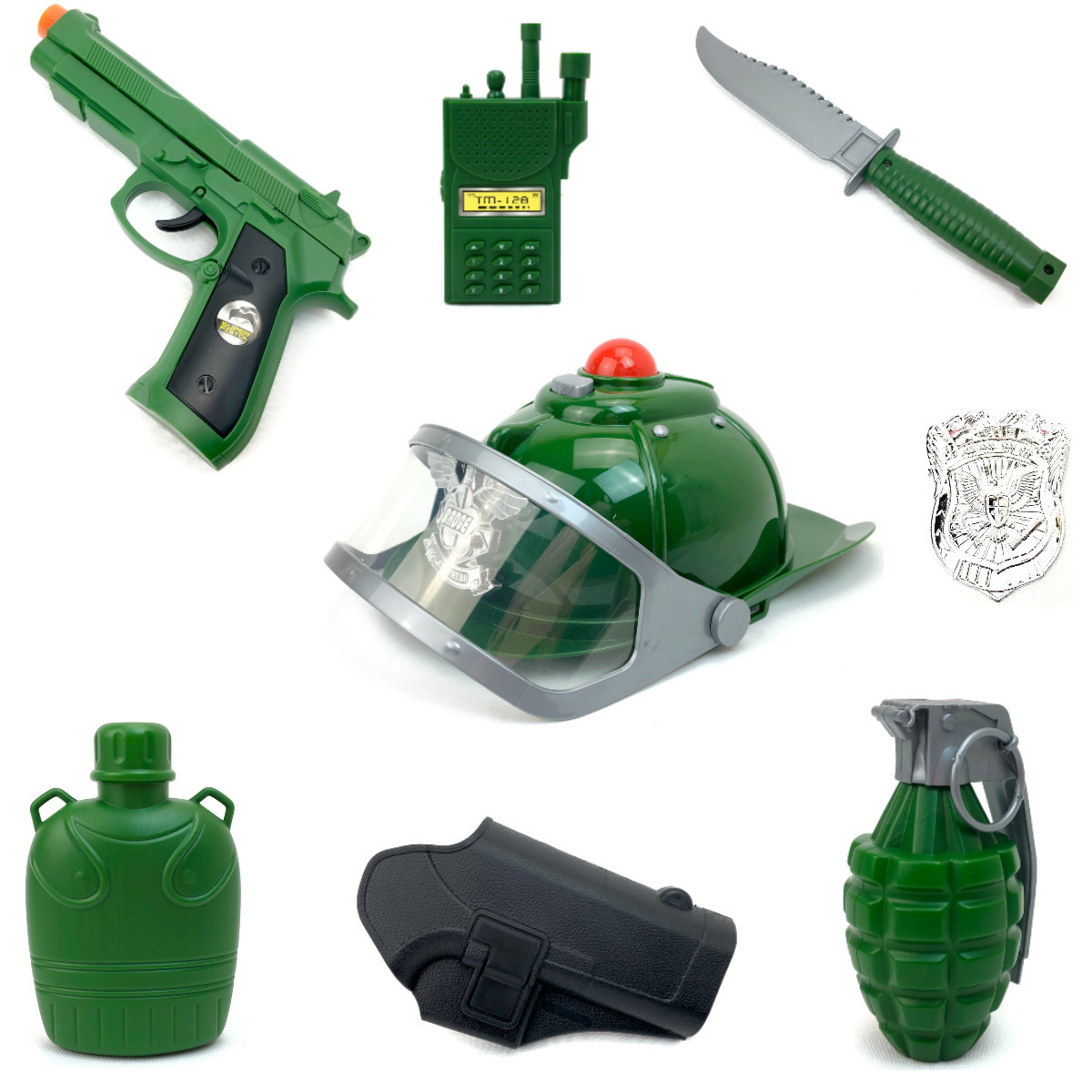 фото Игровой набор военного playsmart 8 предметов зеленый 103011