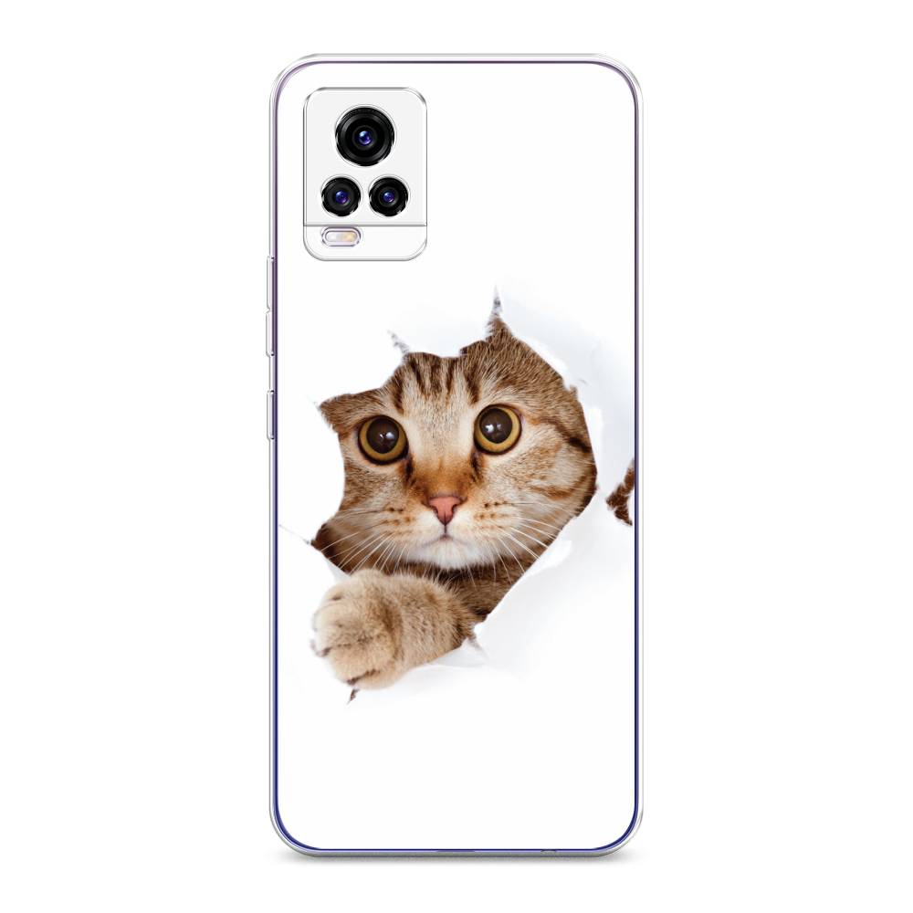 

Чехол для Vivo V20 "Кот и бумага", Белый;коричневый, 263350-1