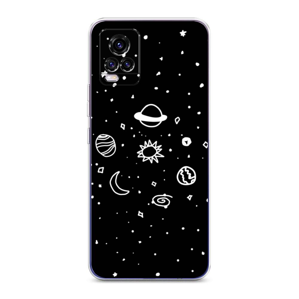 

Чехол для Vivo V20 "Дудл солнечной системы", Бежевый;серый, 263350-2