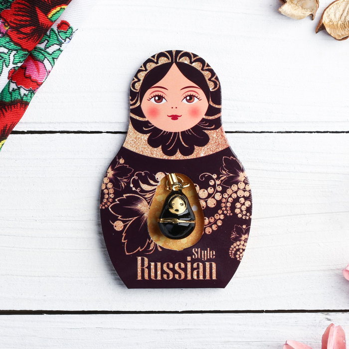 

Подвеска-матрёшка на открытке Russian style, Русско-народные сувениры