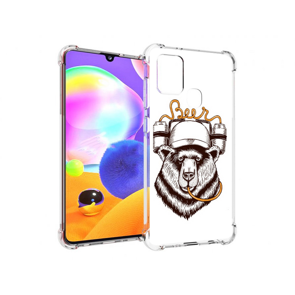 

Чехол MyPads Tocco для Samsung Galaxy A21s пивной медведь (PT149116.528.538), Прозрачный, Tocco