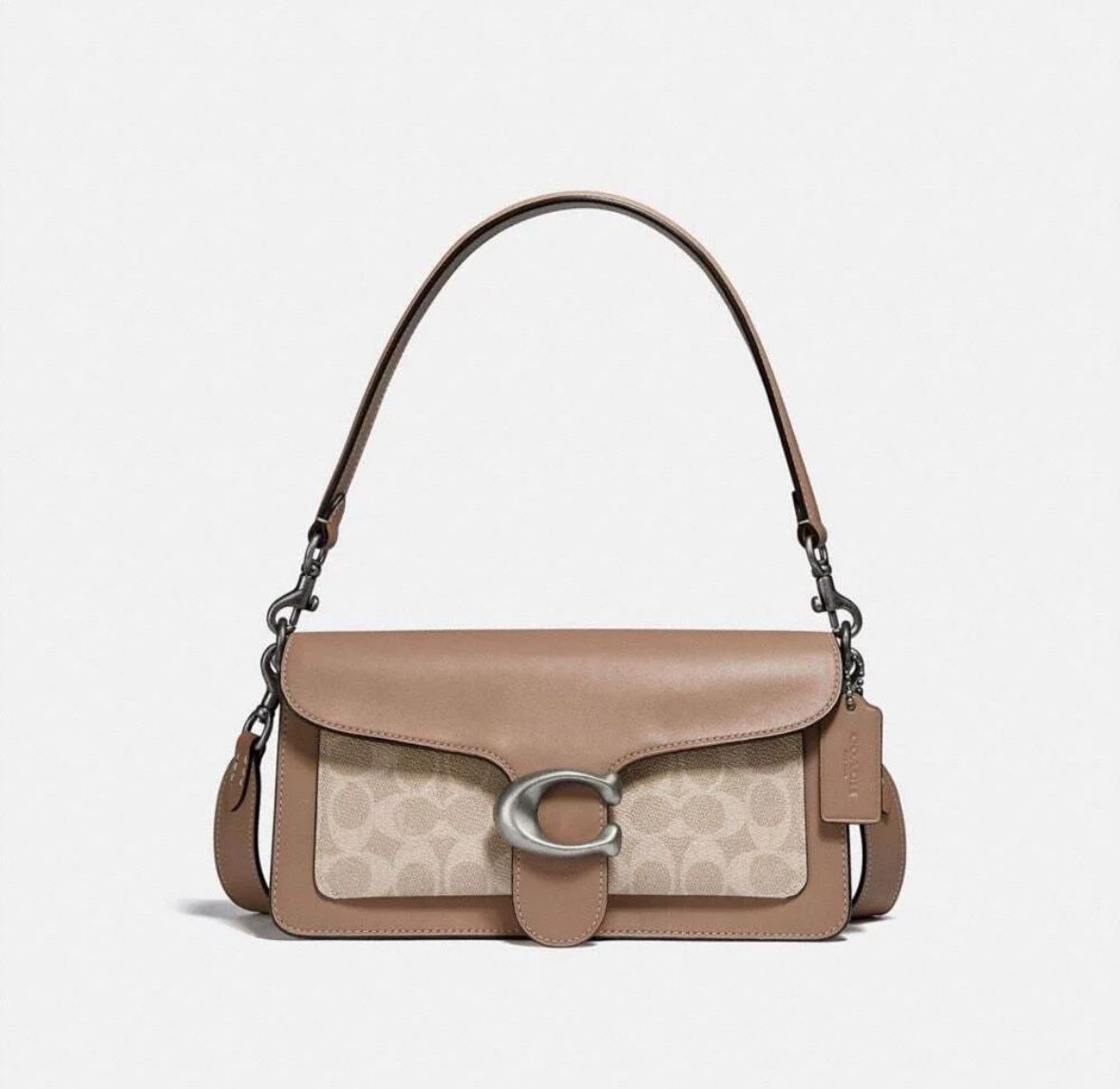 

Сумка кросс-боди женская Coach Tabby light nickel/sand taupe, Бежевый, Tabby