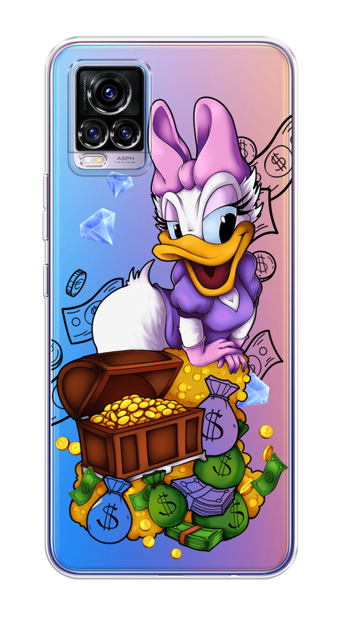 

Чехол на Vivo V20 "Rich Daisy Duck", Коричневый;белый;фиолетовый, 263350-6