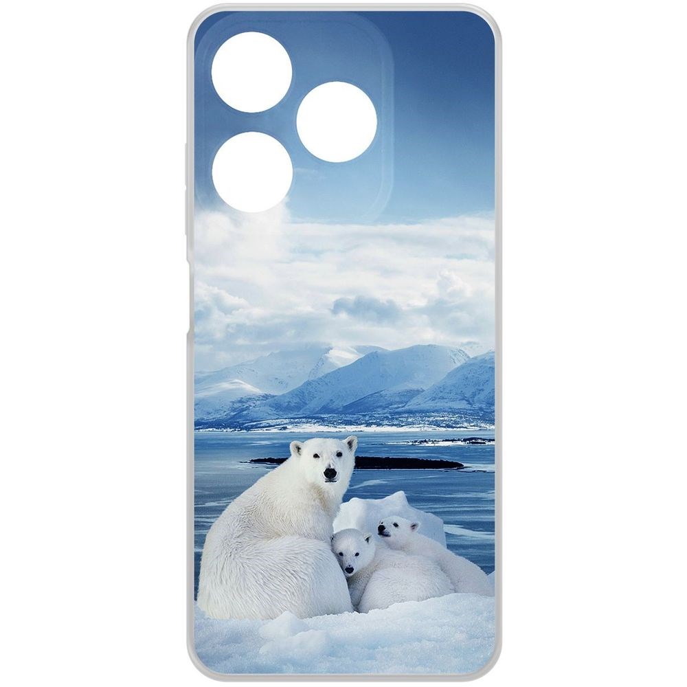 

Чехол-накладка Krutoff Clear Case Полярные медведи для TECNO Spark 10C, Прозрачный