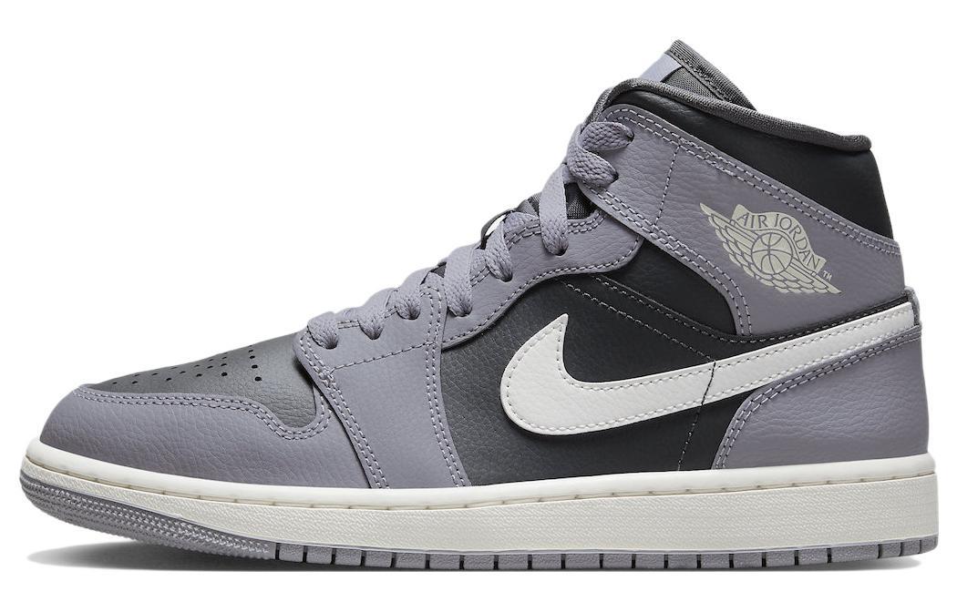 

Кеды унисекс Jordan Air Jordan 1 Mid Cement Grey серые 42 EU, Серый, Air Jordan 1 Mid Cement Grey