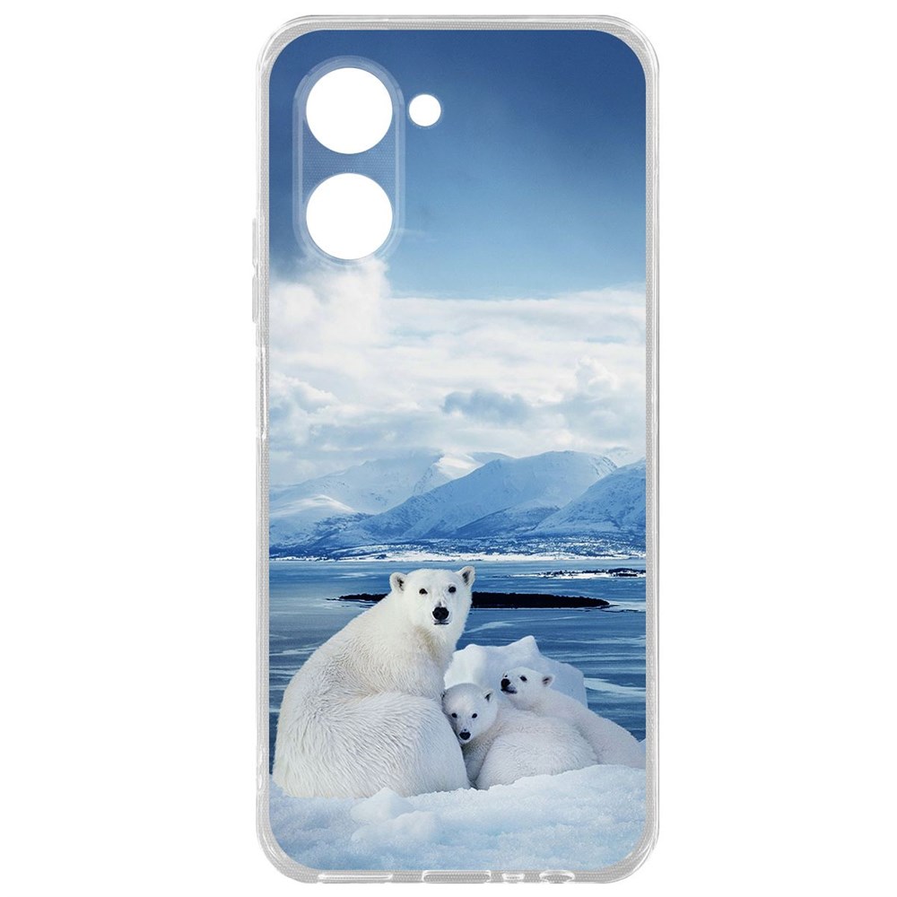 

Чехол-накладка Krutoff Clear Case Полярные медведи для Realme C33 2023, Прозрачный