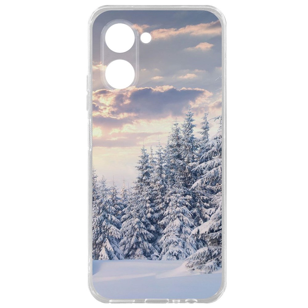 

Чехол-накладка Krutoff Clear Case Снежный пейзаж для Realme C33 2023, Прозрачный