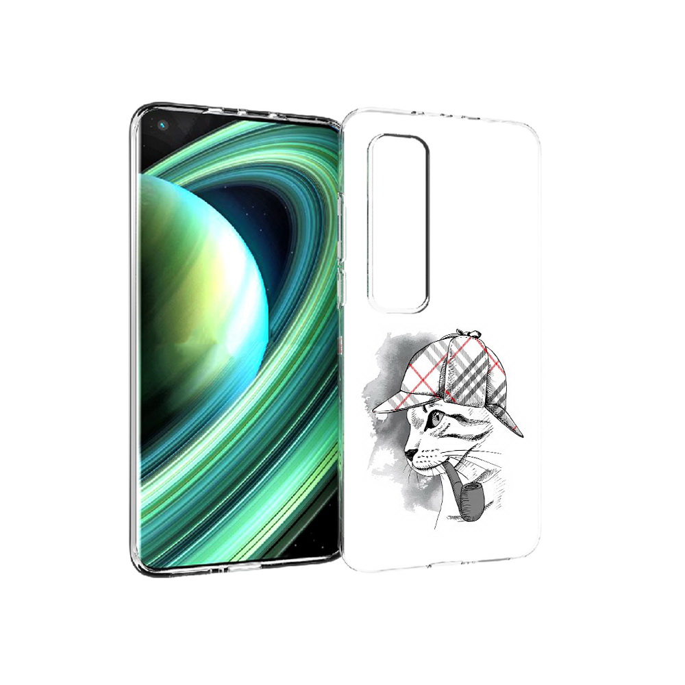 Чехол MyPads Tocco для Xiaomi Mi 10 Ultra кошка с трубкой (PT156404.264.405)