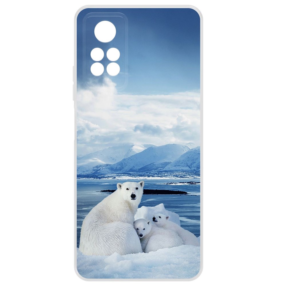 Чехол-накладка Krutoff Clear Case Полярные медведи для Xiaomi Redmi Note 12 Pro 4G
