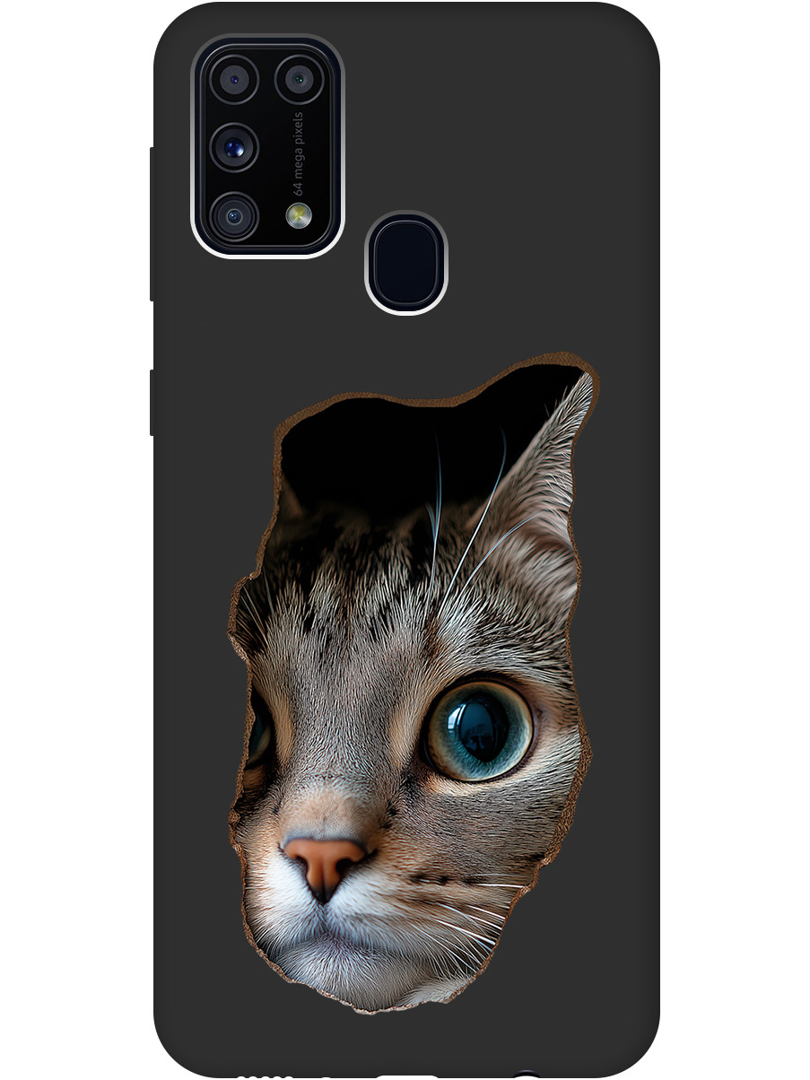 

Силиконовый чехол на Samsung Galaxy M31 с принтом "Котик в стене" матовый черный, Черный;коричневый;белый, 722999212