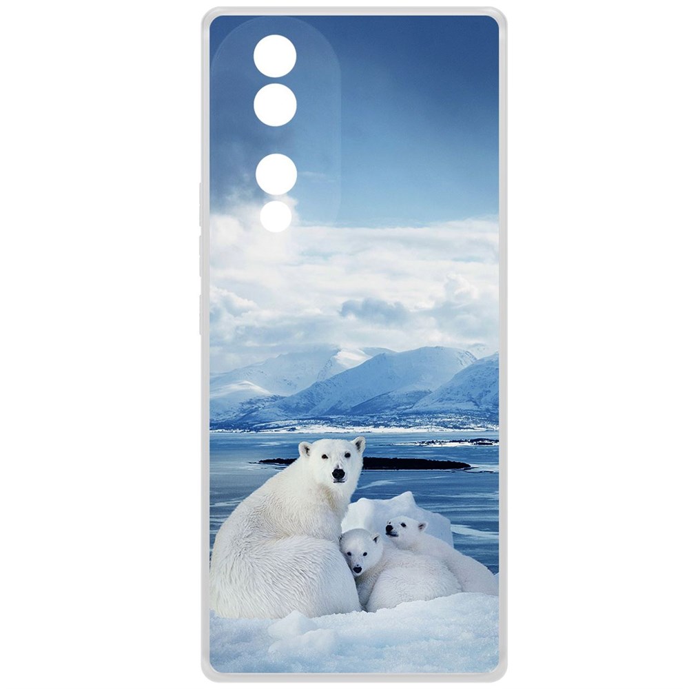 

Чехол-накладка Krutoff Clear Case Полярные медведи для Honor 70, Прозрачный