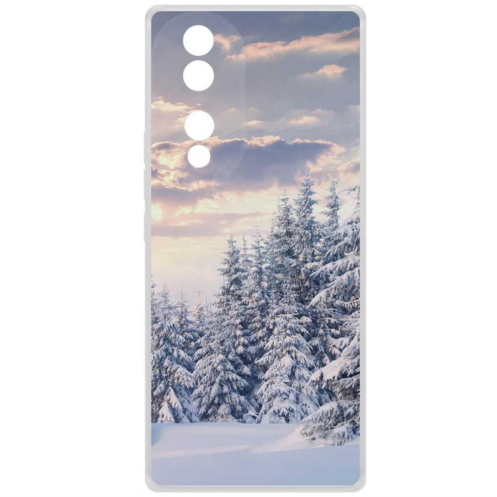 

Чехол-накладка Krutoff Clear Case Снежный пейзаж для Honor 70, Прозрачный