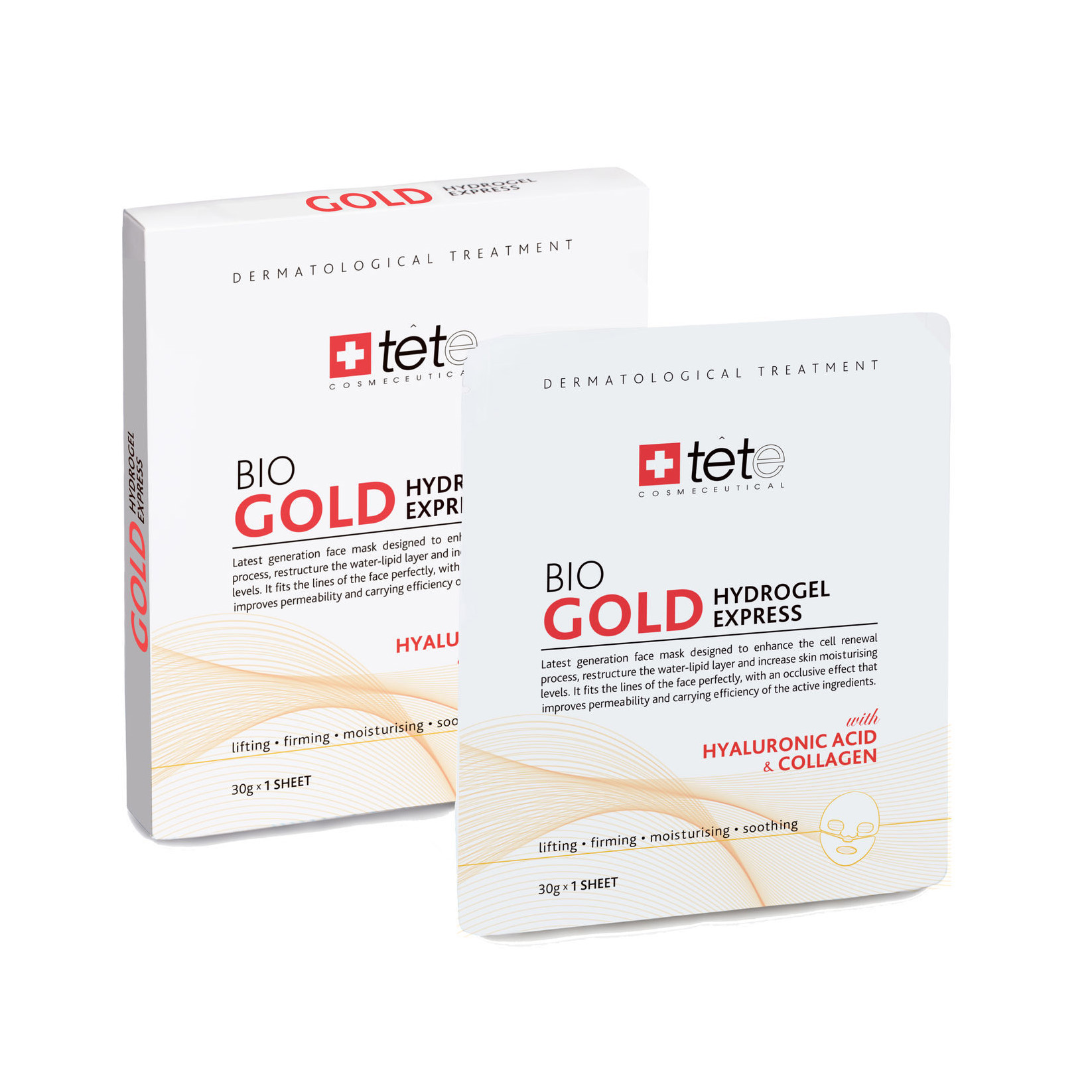 Коллагеновая Маска Моментального Действия Tete Bio Gold Collagen Mask С Коллоидным Золотом