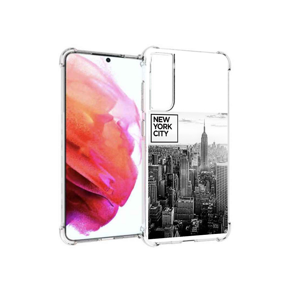 

Чехол MyPads Tocco для Samsung Galaxy S21 FE черно белый ньюерк, Прозрачный, Tocco