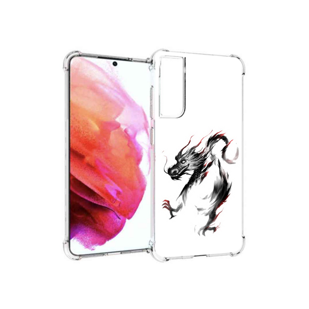 

Чехол MyPads Tocco для Samsung Galaxy S21 FE черный дракон, Прозрачный, Tocco