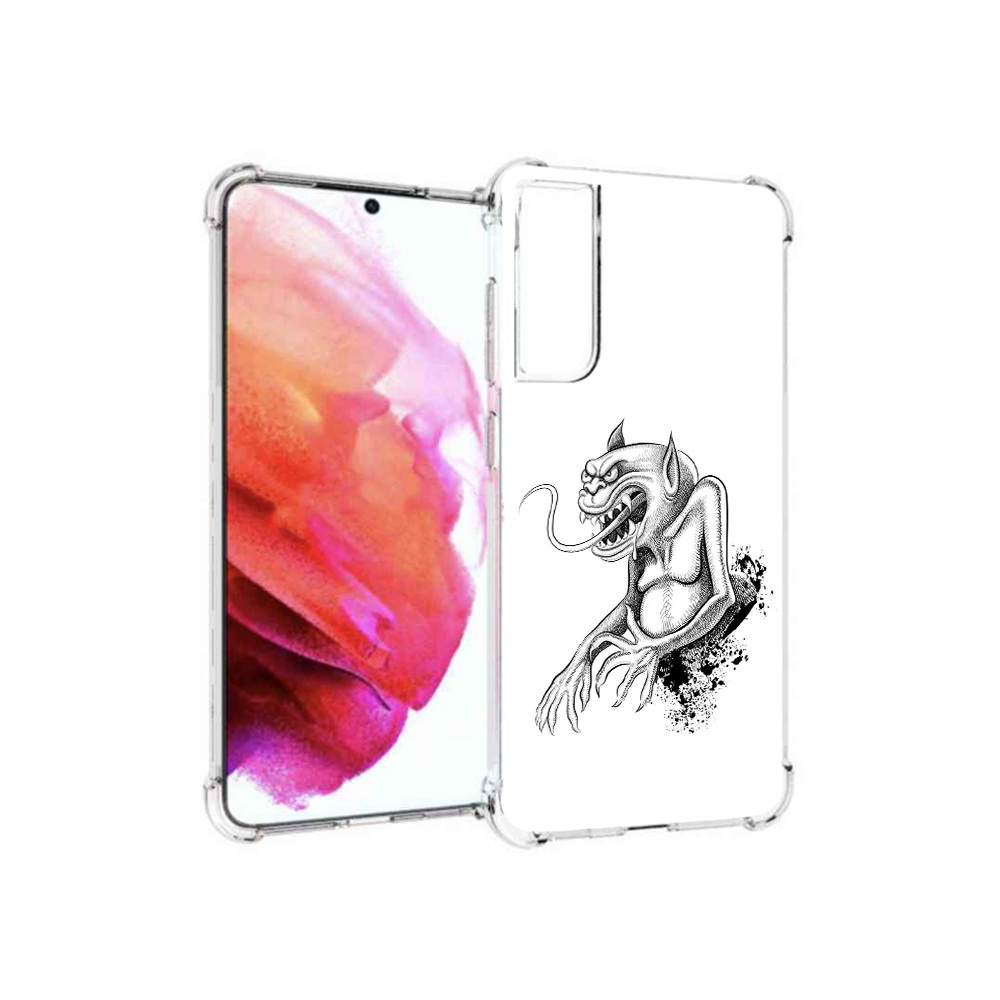 

Чехол MyPads Tocco для Samsung Galaxy S21 FE чорт, Прозрачный, Tocco