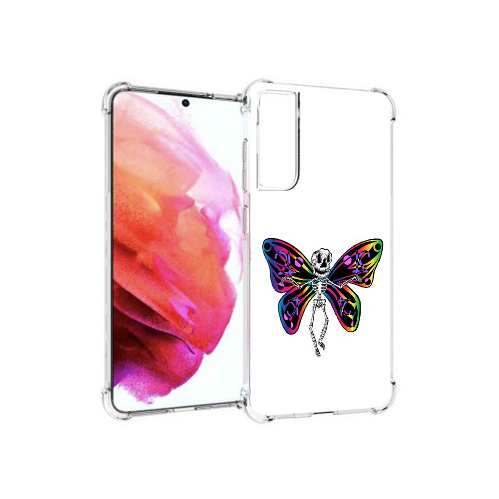 

Чехол MyPads Tocco для Samsung Galaxy S21 FE эффект бабочки, Прозрачный, Tocco