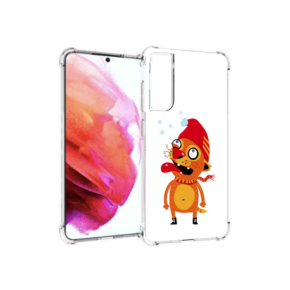 

Чехол MyPads Tocco для Samsung Galaxy S21 FE Зимний кот, Прозрачный, Tocco