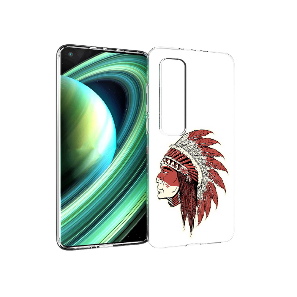 

Чехол MyPads Tocco для Xiaomi Mi 10 Ultra красный индеец (PT156404.264.411), Прозрачный, Tocco