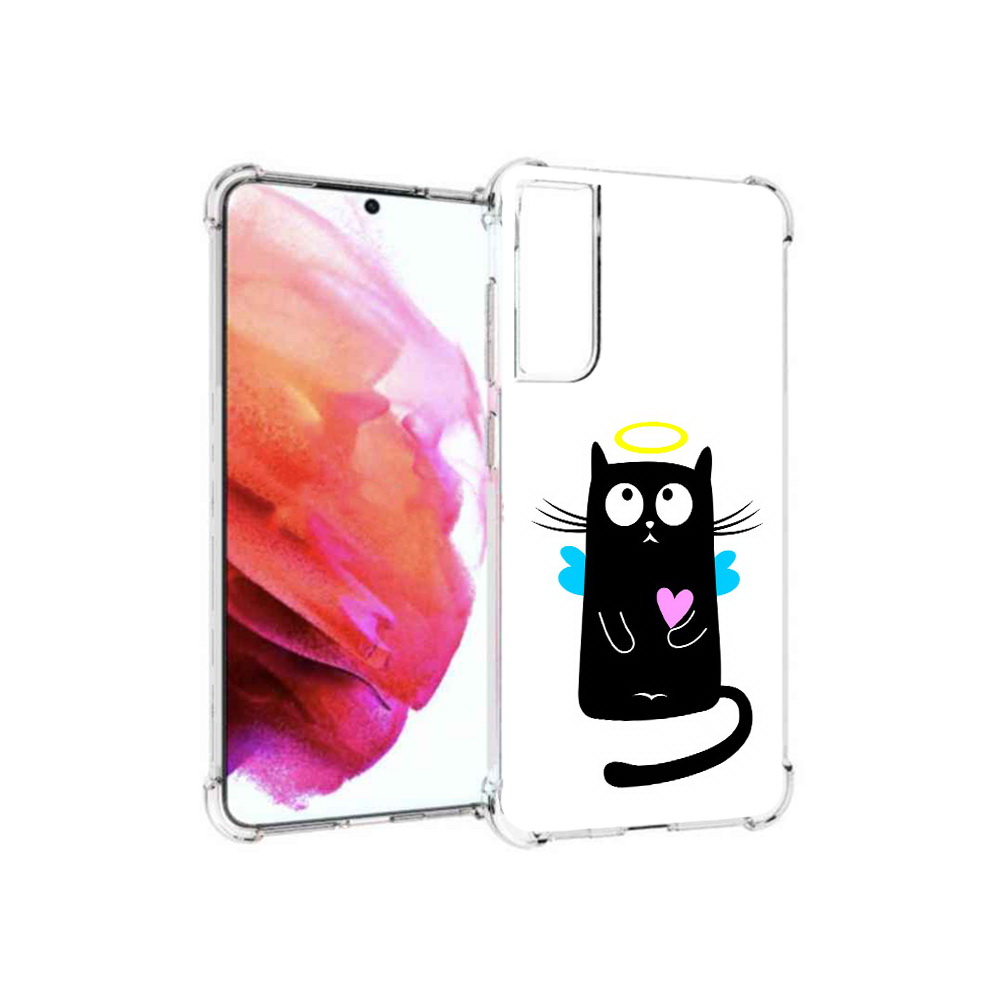 

Чехол MyPads Tocco для Samsung Galaxy S21 FE Кот ангелок, Прозрачный, Tocco