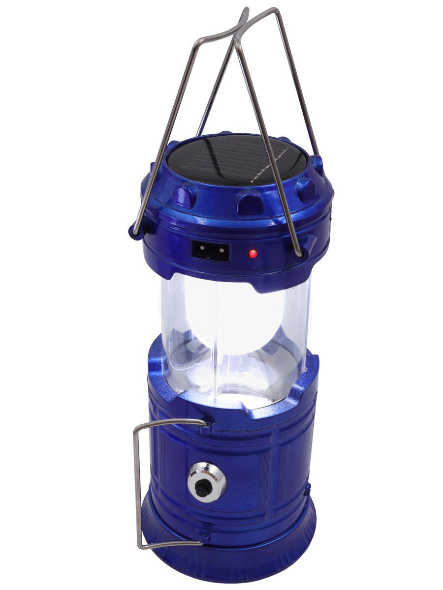 фото Кемпинговый фонарь на солнечной батарее, складной, размер 11х17, цвет синий nobrand