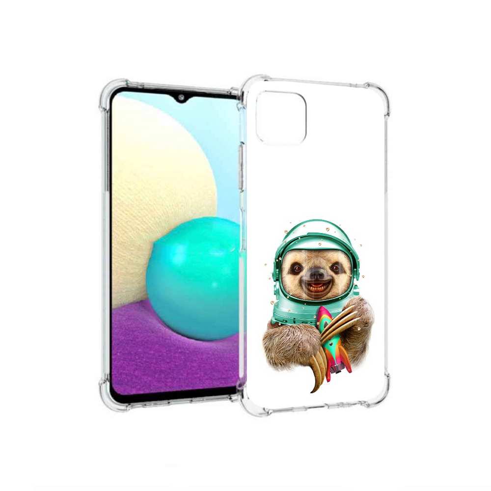 

Чехол MyPads Tocco для Samsung Galaxy A22 Ленивец астронавт, Прозрачный, Tocco