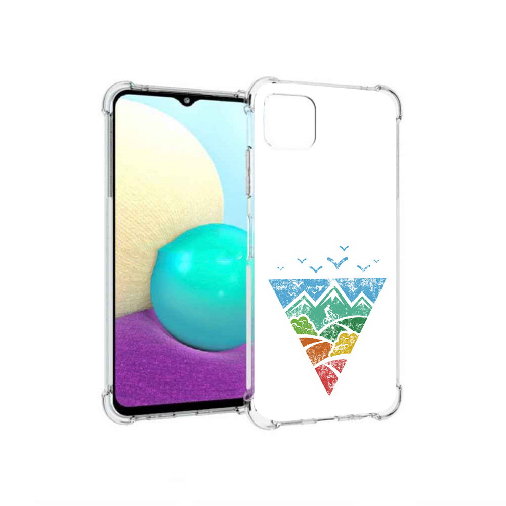 

Чехол MyPads Tocco для Samsung Galaxy A22 Лес земля море чайки, Прозрачный, Tocco