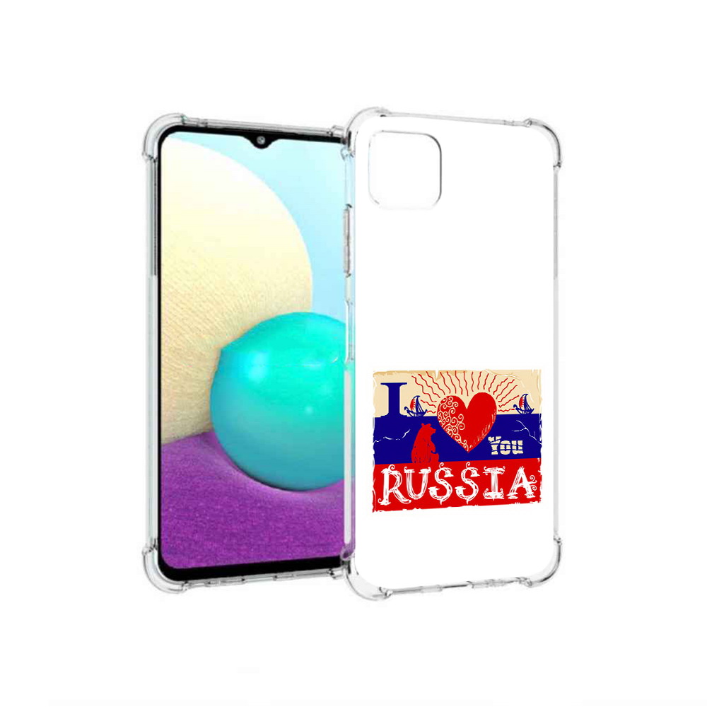 

Чехол MyPads Tocco для Samsung Galaxy A22 Люблю Россию, Прозрачный, Tocco