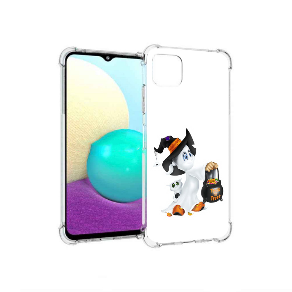 

Чехол MyPads Tocco для Samsung Galaxy A22 Маленький призрак, Прозрачный, Tocco