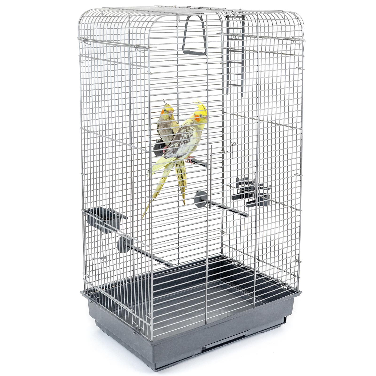 

Клетка для птиц PetTails 994057 41x30x76 серый хром, 994057