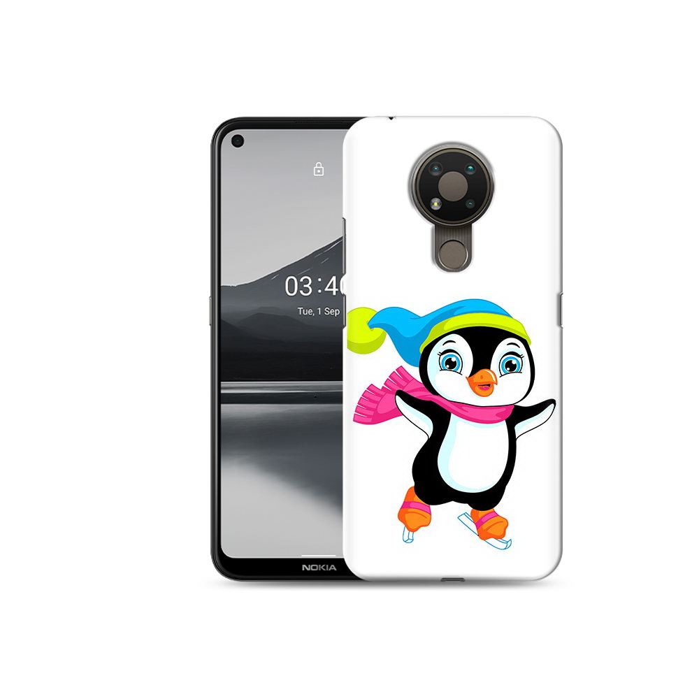 

Чехол MyPads Tocco для Nokia 3.4 пингвин на коньках, Прозрачный, Tocco