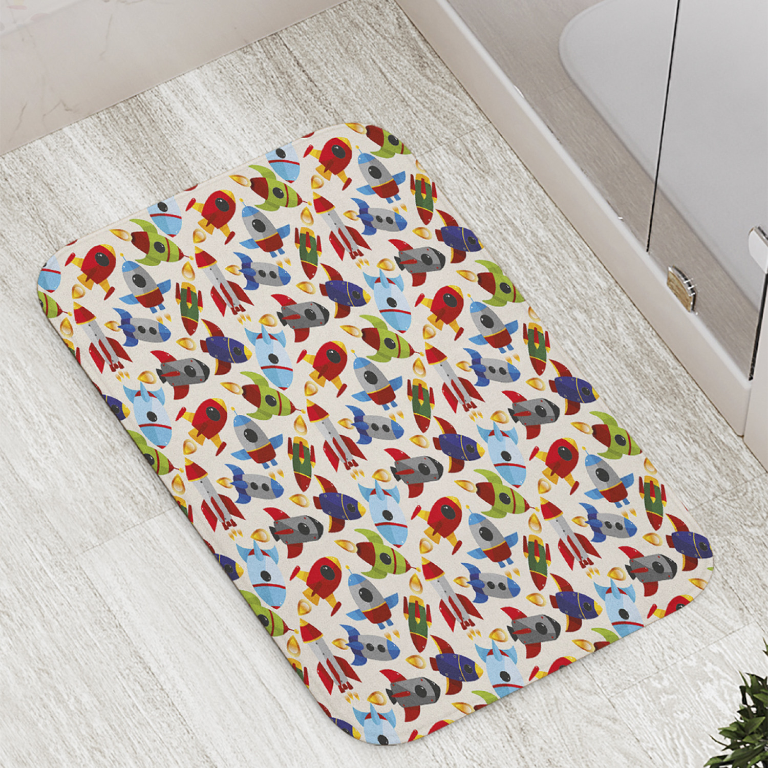 

Коврик противоскользящий JoyArty "Космический транспорт" для ванной,сауны,бассейна,77х52см, Космический транспорт