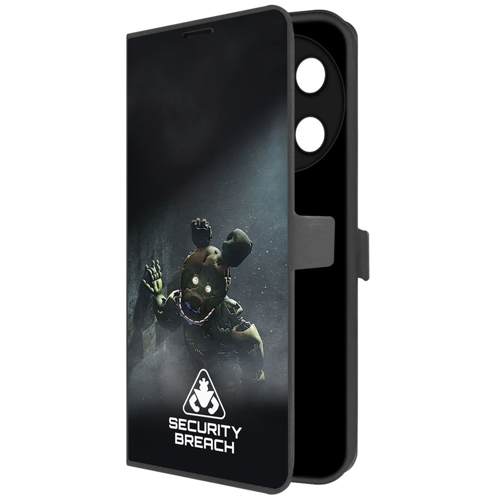 

Чехол-книжка Krutoff Eco Book для TECNO Camon 30 Pro 5G ФНАФ - Нарушение безопасности, Черный