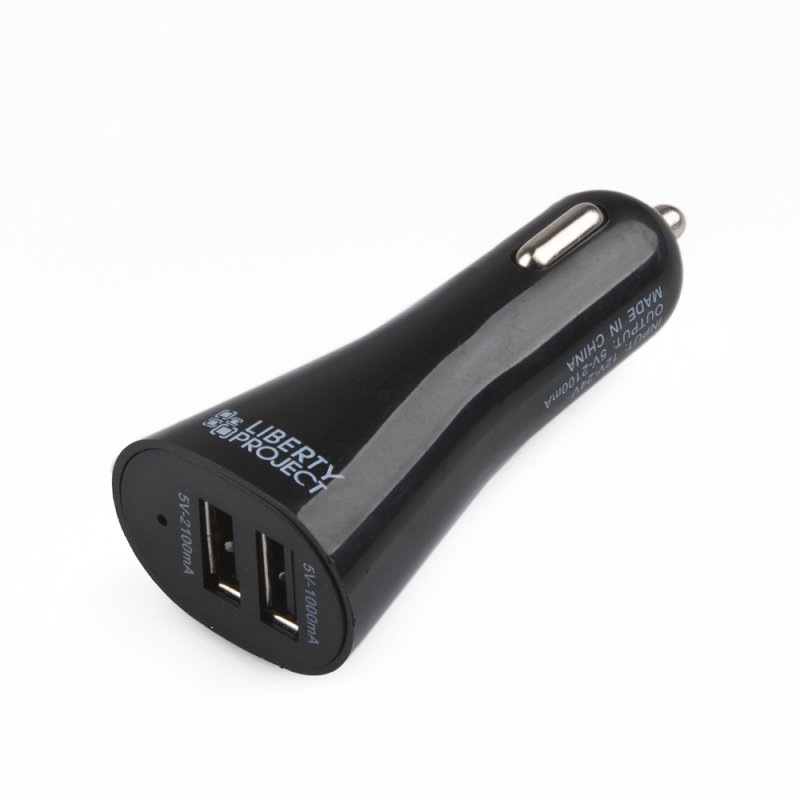 

АЗУ "LP" с USB выходом 2,1 А (2 USB выхода/черный/коробка)