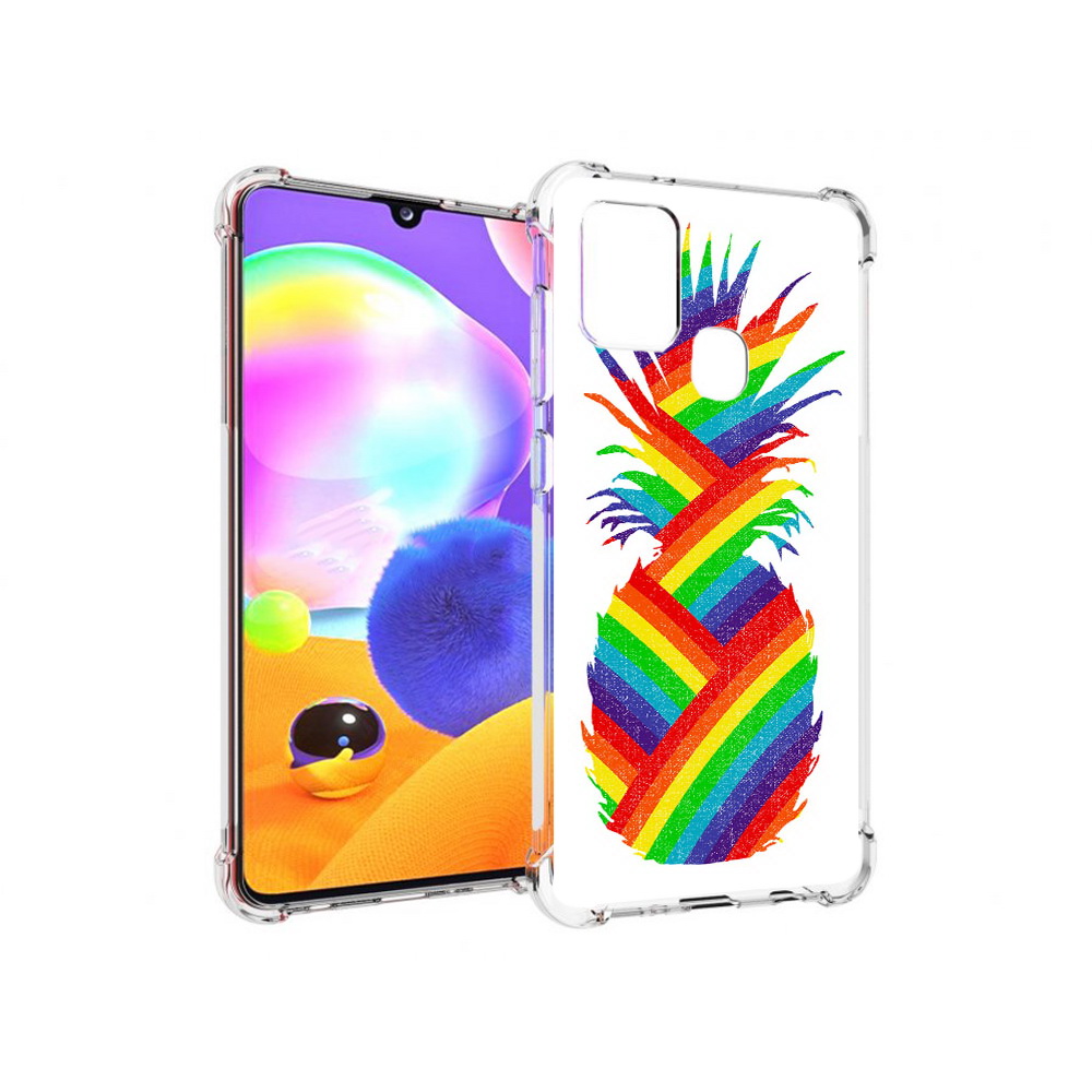 

Чехол MyPads Tocco для Samsung Galaxy A21s радужный ананас (PT149116.528.566), Прозрачный, Tocco