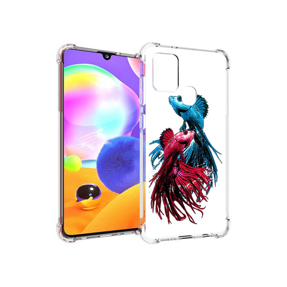 

Чехол MyPads Tocco для Samsung Galaxy A21s рыбы петушки (PT149116.528.592), Прозрачный, Tocco