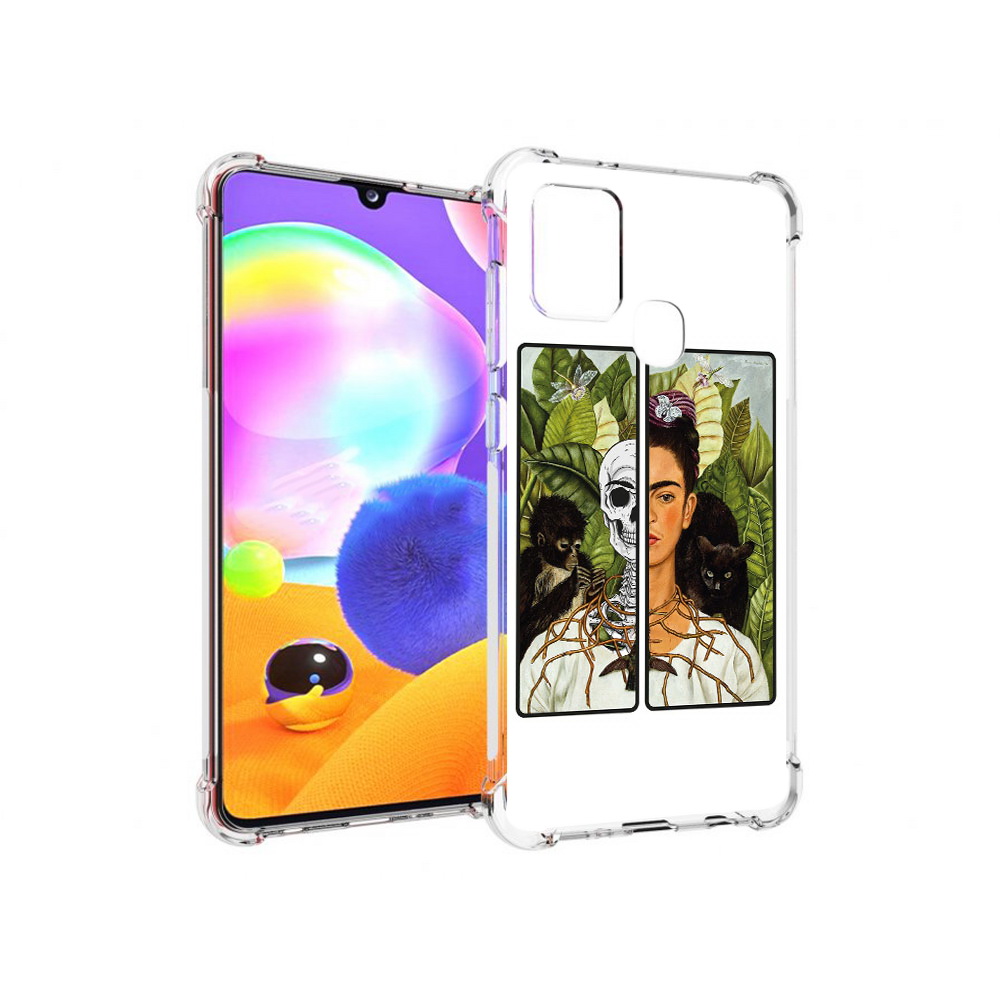 

Чехол MyPads Tocco для Samsung Galaxy A21s сдвоенная картинка девушка скелет, Прозрачный, Tocco