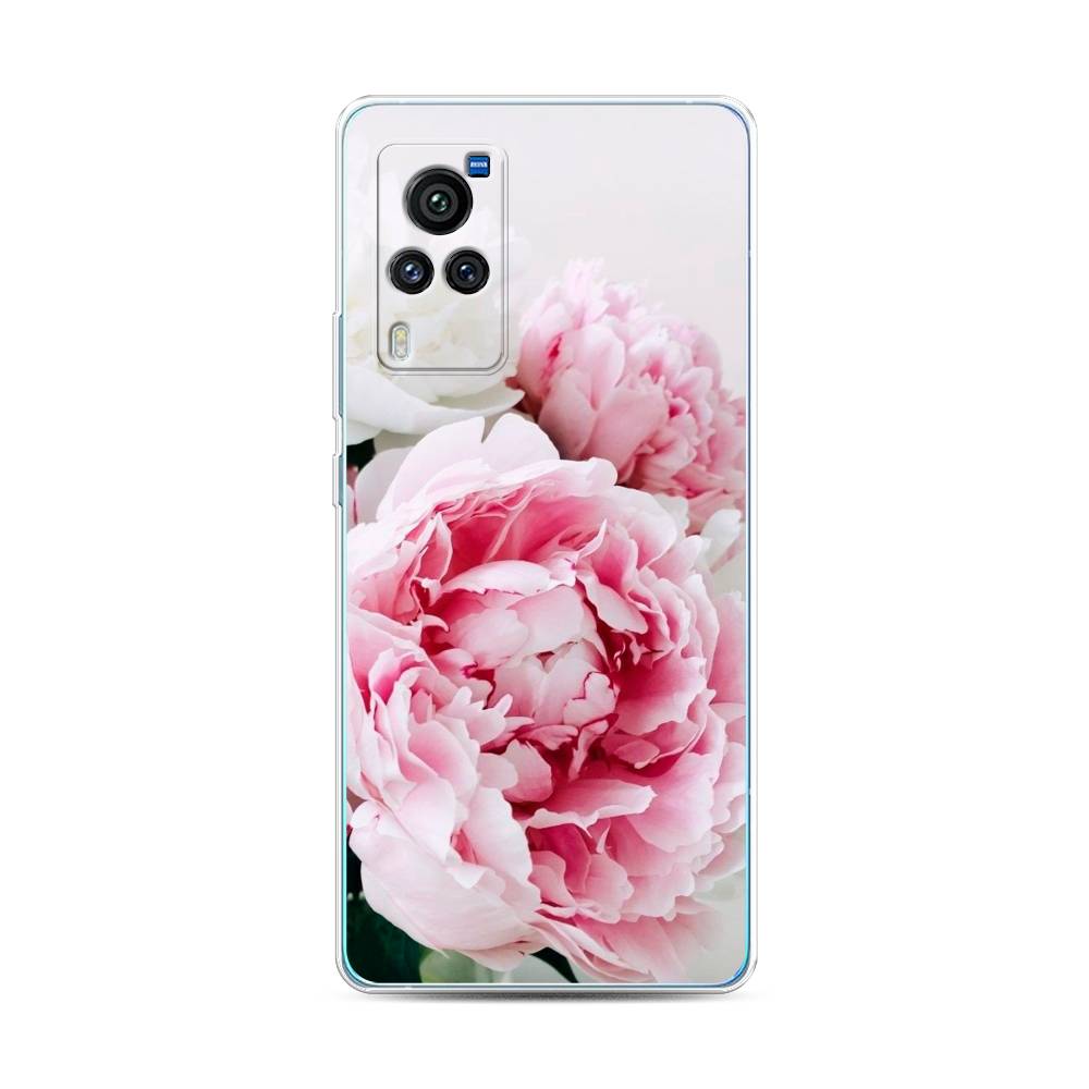 

Чехол для Vivo X60 Pro "Розовые и белые пионы", Розовый;белый, 263850-2