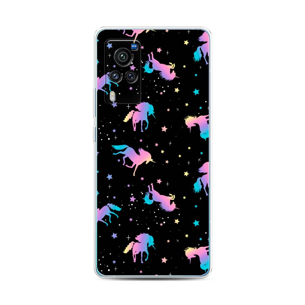 

Чехол для Vivo X60 Pro "Единороги градиент", Черный;розовый;голубой, 263850-1