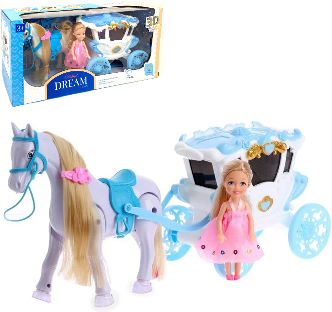 Игровой набор BETTINA карета с лошадью и куклой Carriage Dream 109583