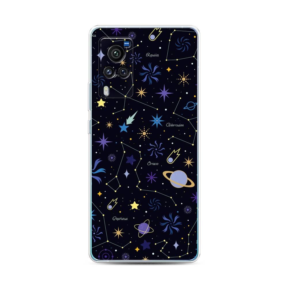 

Чехол для Vivo X60 Pro "Цветной космос", Желтый, 263850-2