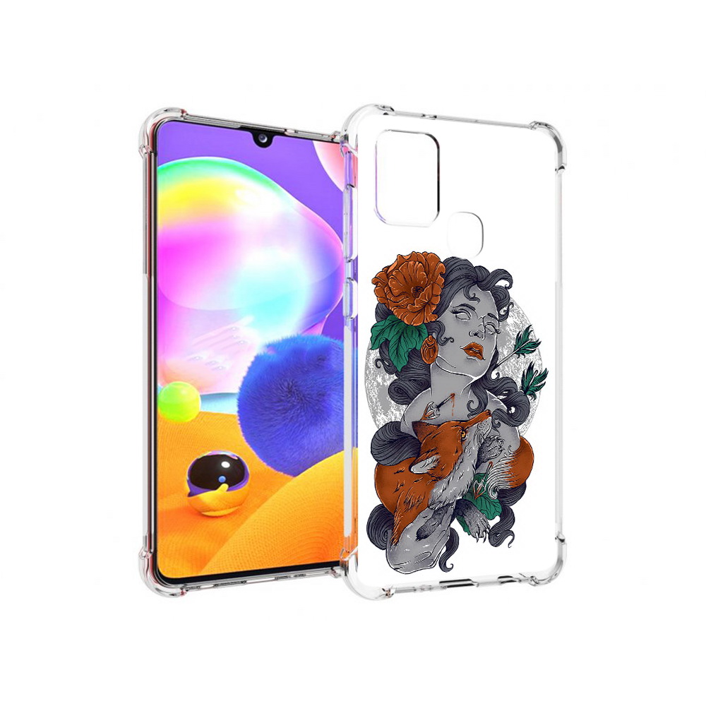 Чехол MyPads Tocco для Samsung Galaxy A21s темная девушка с лисой (PT149116.528.639)
