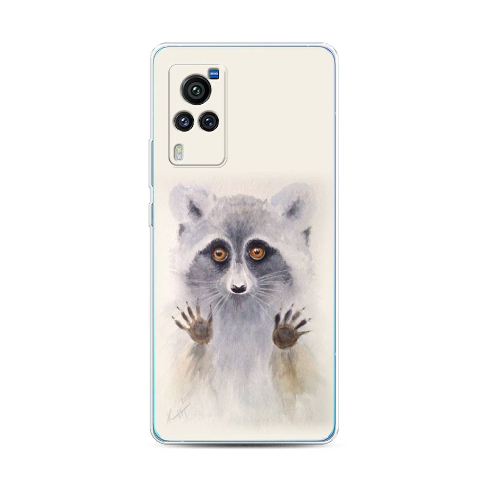 

Чехол для Vivo X60 Pro "Енот за стеклом", Бежевый;серый, 263850-4