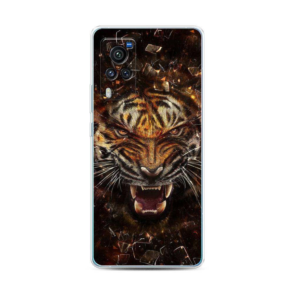 

Чехол для Vivo X60 Pro "Тигр осколки", Оранжевый;серый;черный, 263850-1